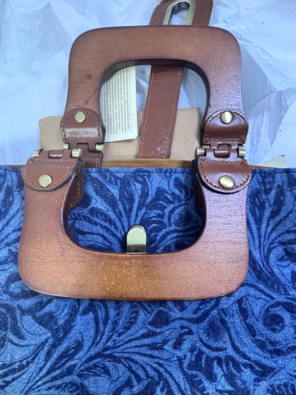 Patricia Nash Sancia MD Denim Satchel. - Picture 11 of 15